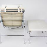 Leather armchair and footstool 'Genni' by Gabriele Mucchi For Zanotta