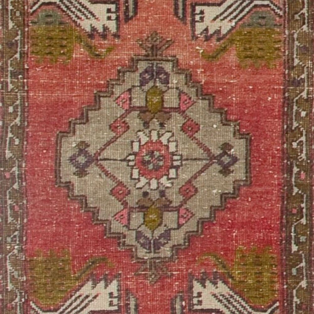 Vintage Accent Rug. Wool Turkish Seat Cover. Rustic Kitchen Rug. Handmade Door Mat. Bath Mat