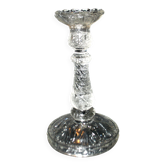 Bougeoir flambeau en verre moulé décor palmette coquillage Portieux Vallerysthal