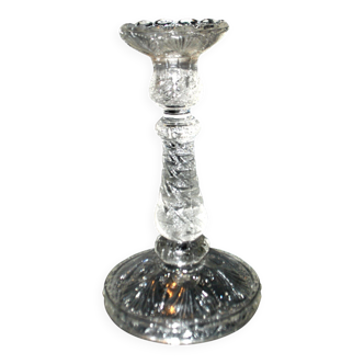 Moulded glass candlestick with palmette and shell decoration, Portieux Vallerysthal.