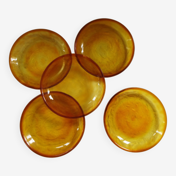 5 Arcoroc Sierra amber dinner plates