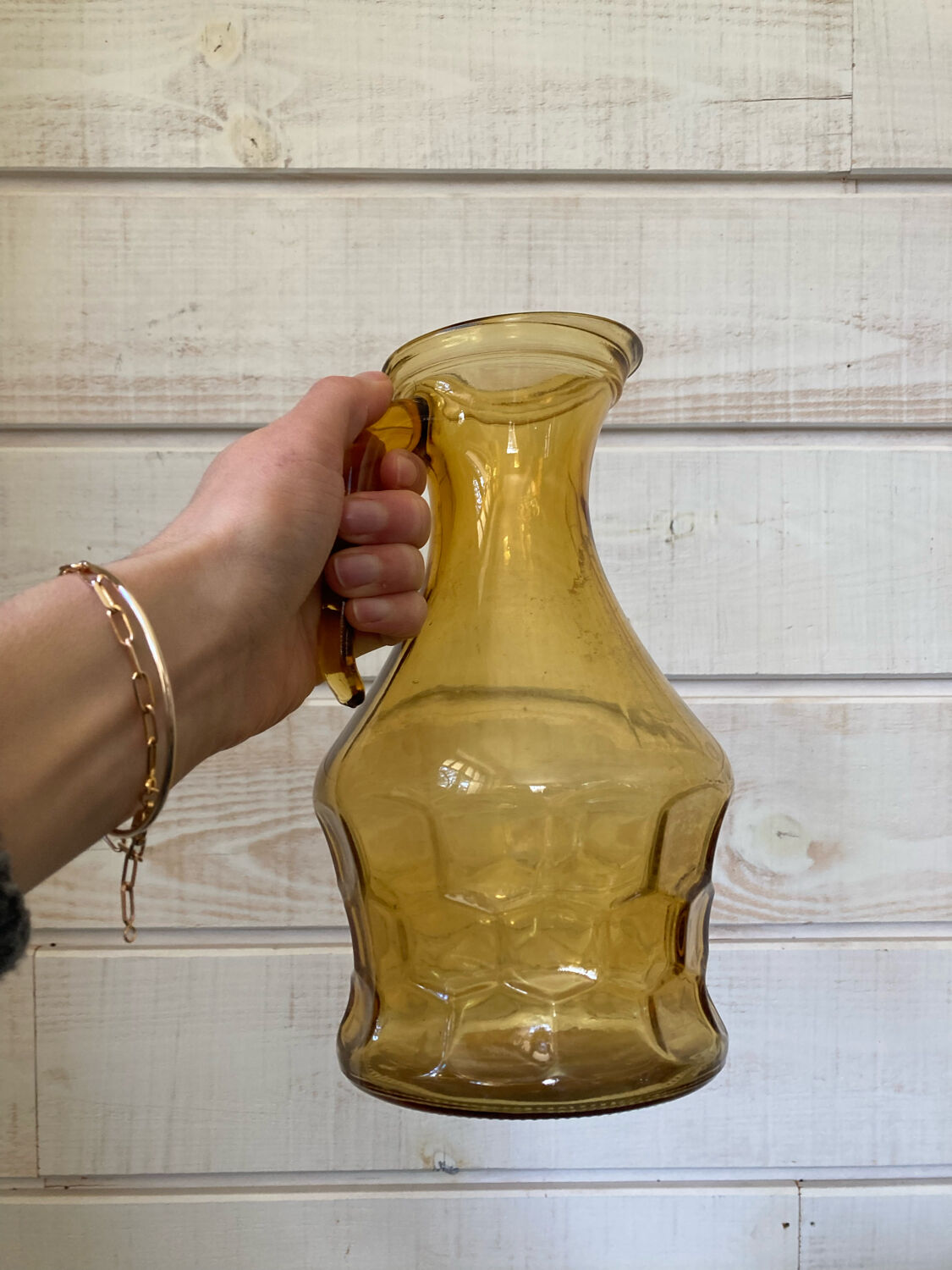 Pair of smoked glass pitchers