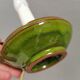 Small ceramic table lamp with beautiful green glaze and original shade, 70s