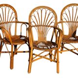 1980s Rattan Armchairs France