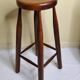 High stool in solid wood, Scandinavian style, 50s, 82 cm