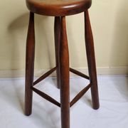 High wooden stool, designer, Scandinavian style, 1950s, 82 cm