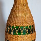XL bottle lamp foot dressed in rattan 50s