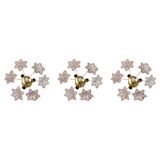 Set of 3 Charming Murano Vintage Ceiling Light Pink Flowers, 1970s