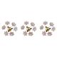 Set of 3 Charming Murano Vintage Ceiling Light Pink Flowers, 1970s