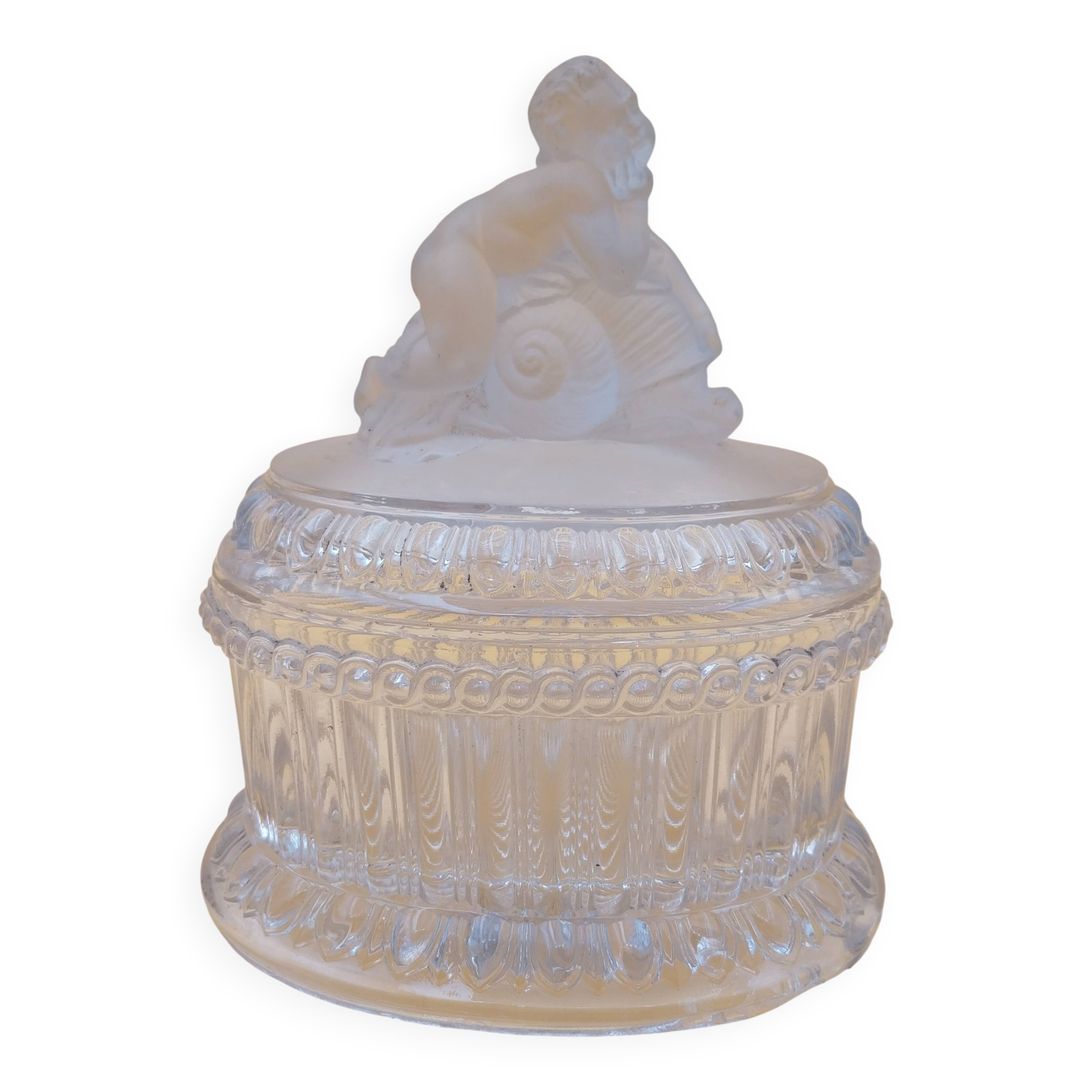Baccarat crystal sweet box with snail child decoration