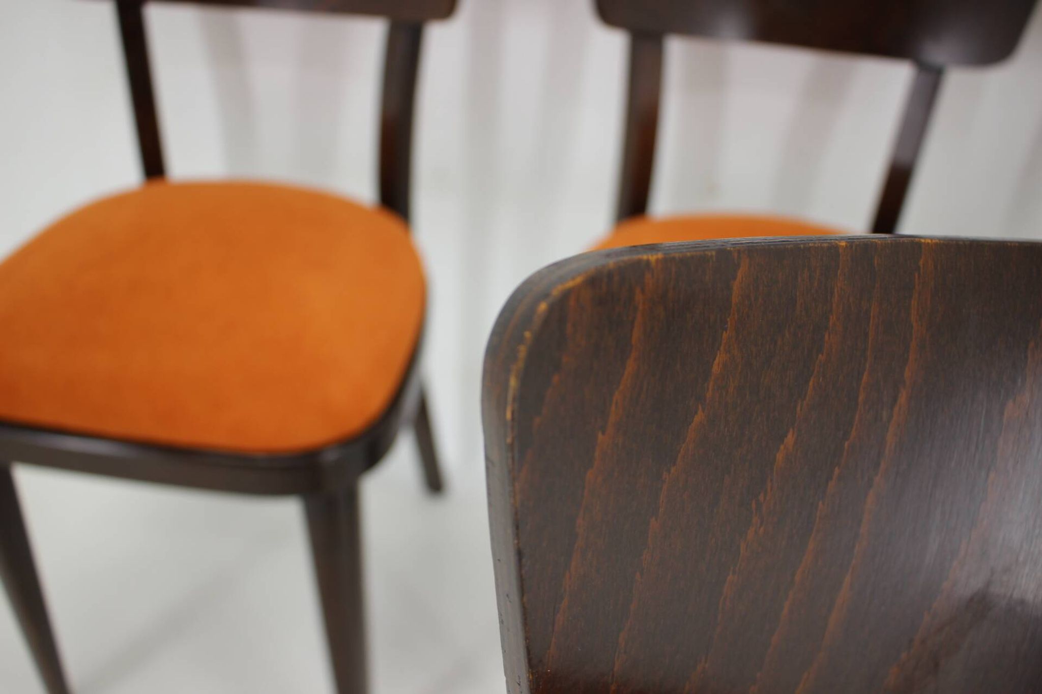 1950s Set of Four Restored Dining Chairs, Czechoslovakia
