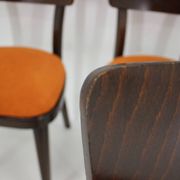 1950s Set of Four Restored Dining Chairs, Czechoslovakia