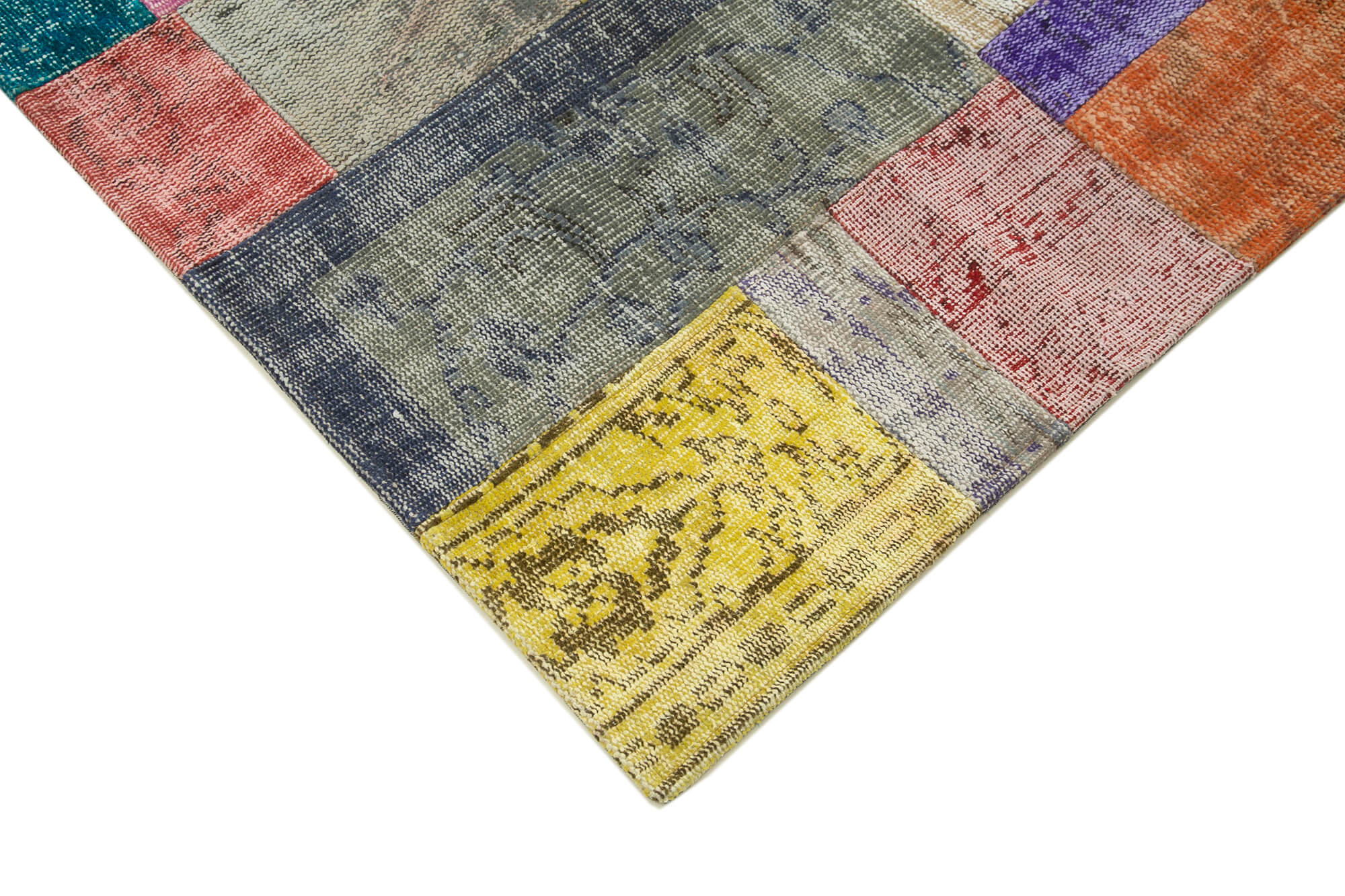 Handmade oriental contemporary 201 cm x 300 cm multicolor patchwork carpet