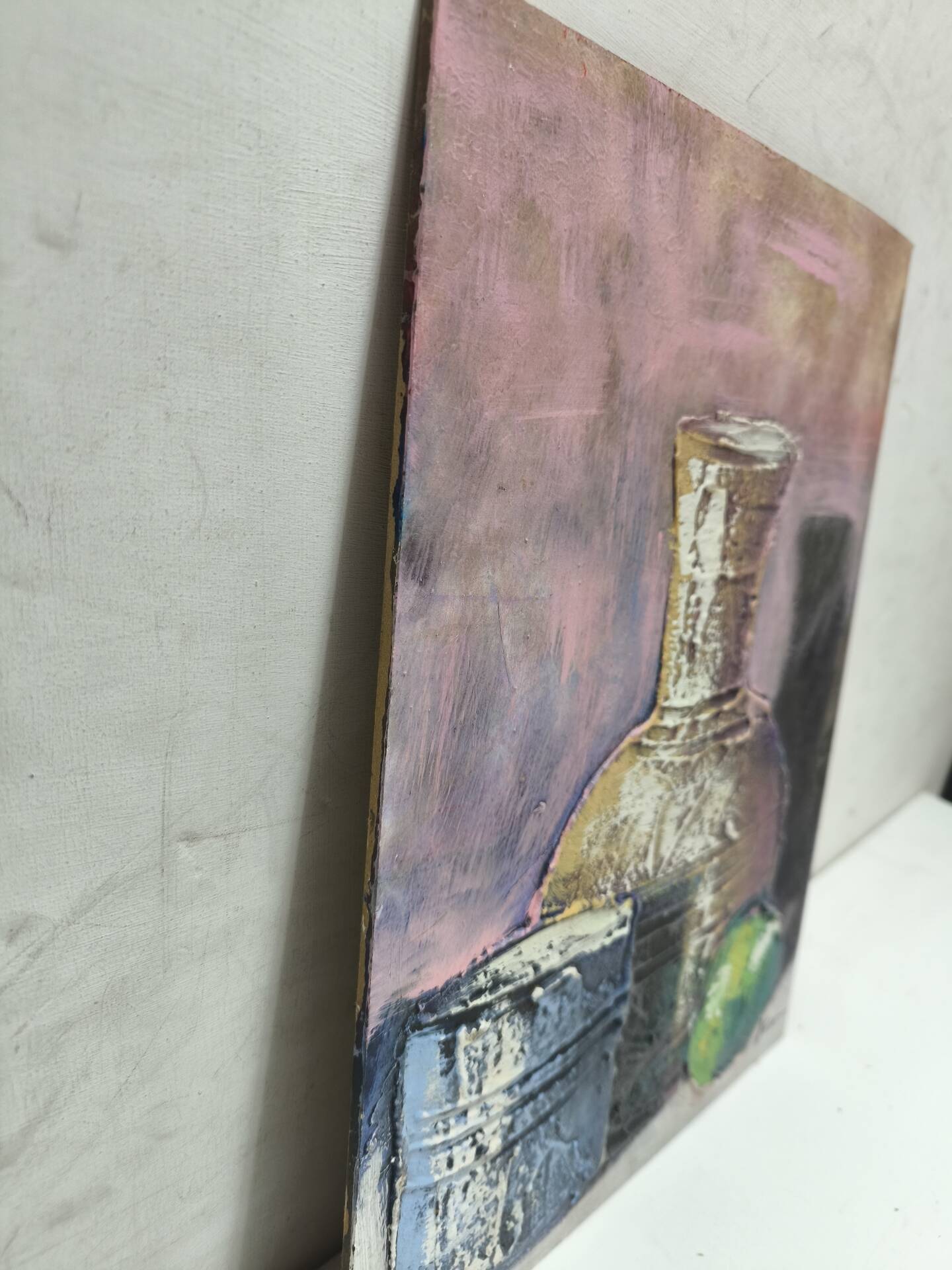Nature morte texturée sur bois