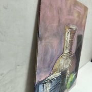 Textured still life on wood