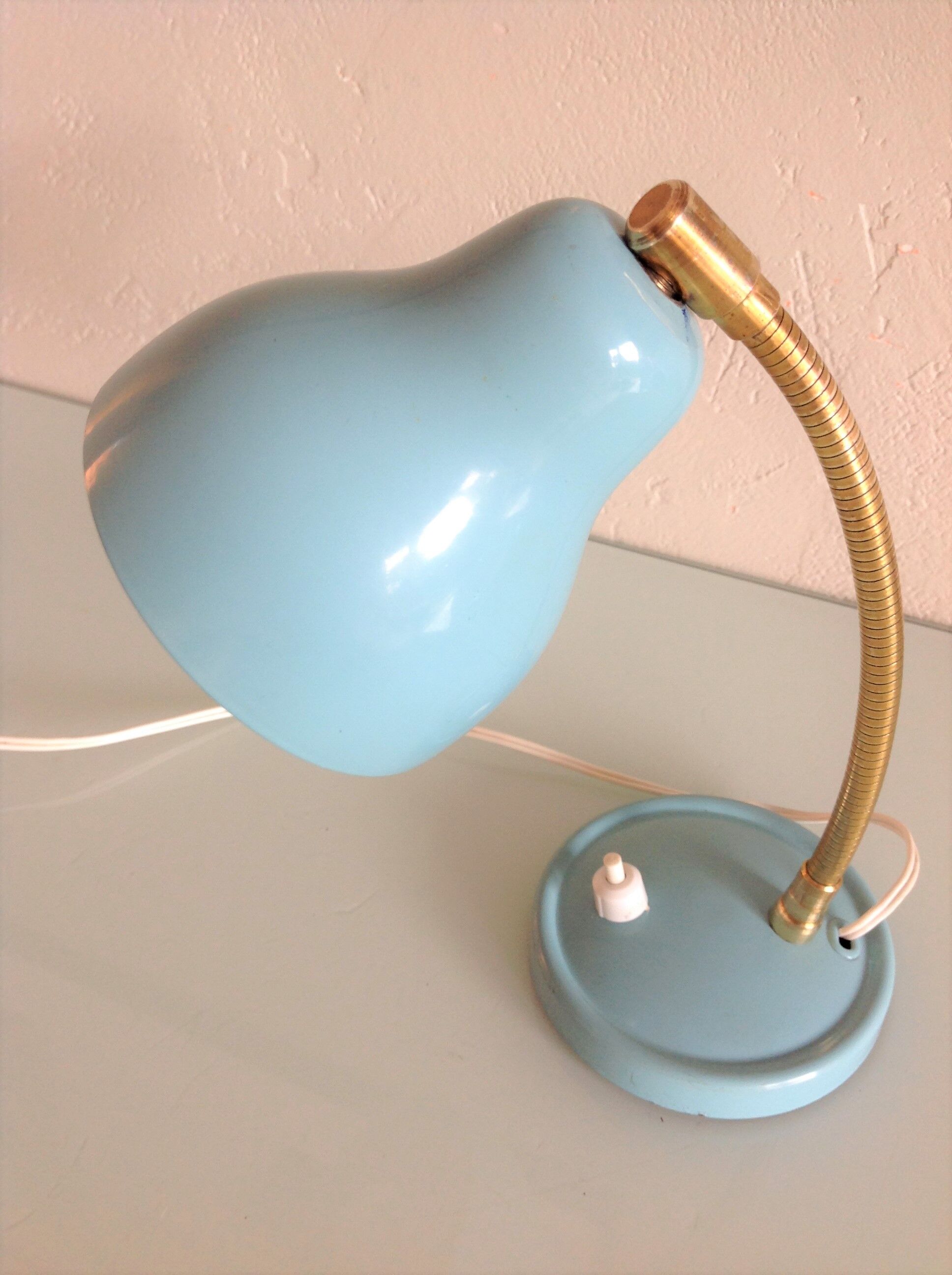 Sky blue / vintage casserole lamp 50s-60s