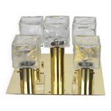 Large Murano Ice glass ceiling light by Kalmar, Austria, 1960s.