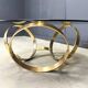 Vintage brass coffee table attributed to Knut Hesterberg, 1970s