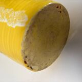 Vase ancien vintage céramique jaune