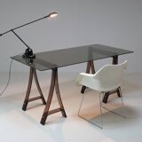 Architect's desk in smoked altuglas by gacita and tiberi for mode europe, 1970s