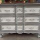 Old patinated curved chest of drawers with 3 drawers