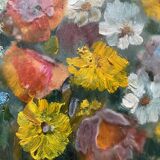 Tableau HSTP (Bouquet de fleurs" vers 1950 mention Alger