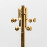 Freestanding coat rack in metal and marble base 1970s vintage modernism