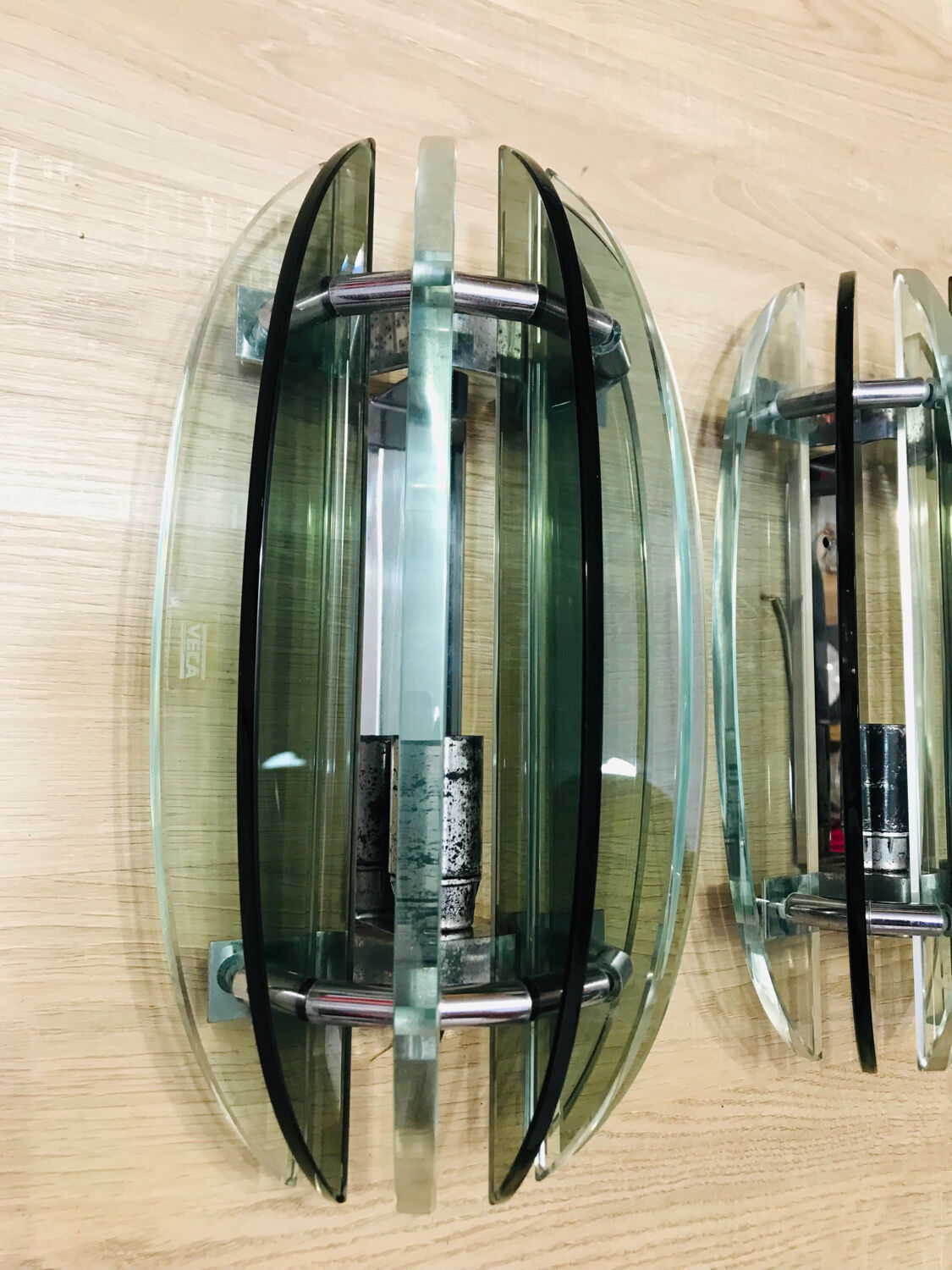 Pair of Veca wall lights