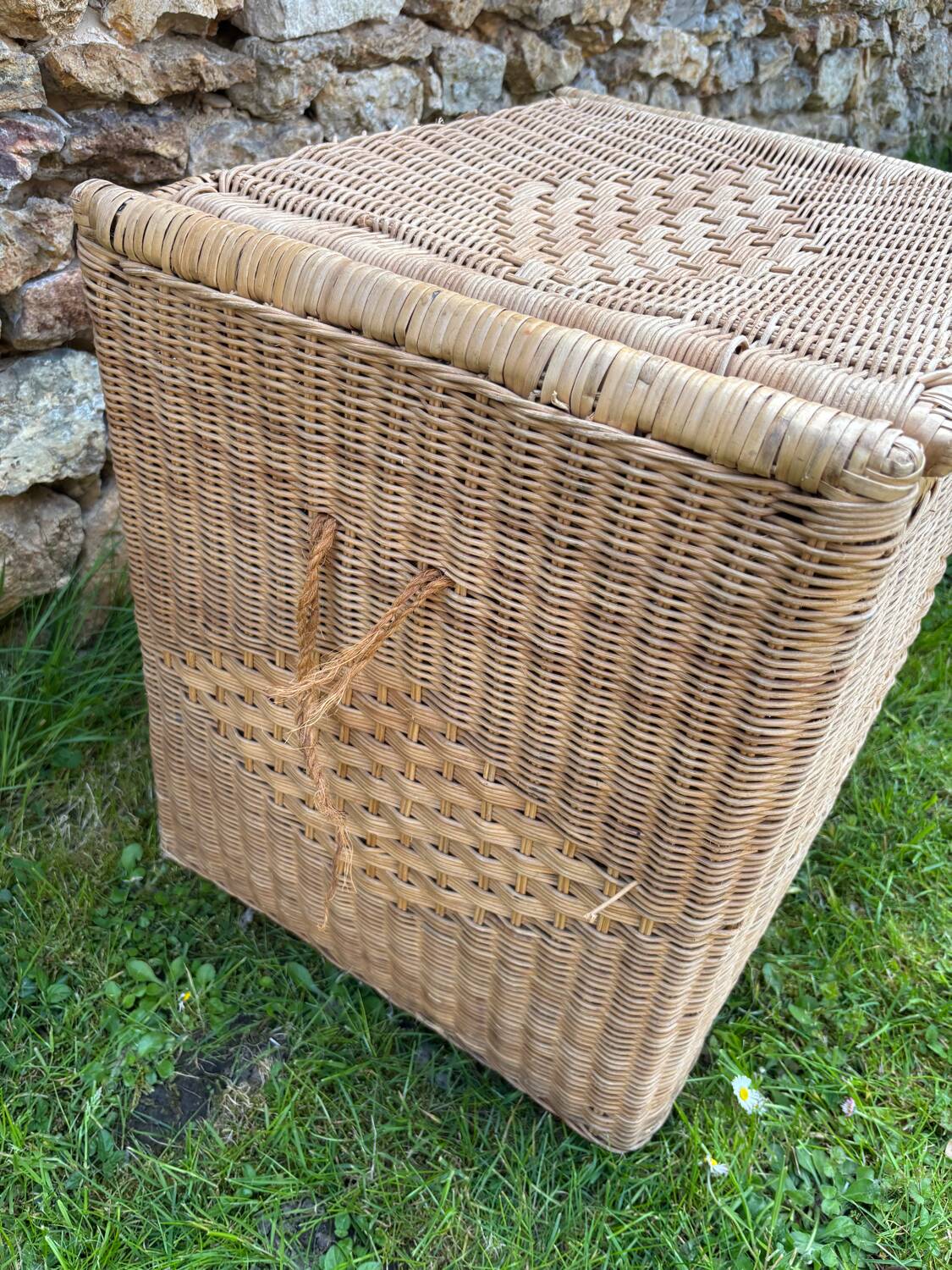 Vintage rattan and wicker trunk, chest