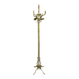Freestanding brass coat rack