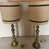 Pair of lamps with old brass base