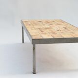 Rectangular metal and cermal herbarium coffee table by Roger Capron, 1960s