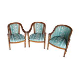 Set of 3 empire style armchairs