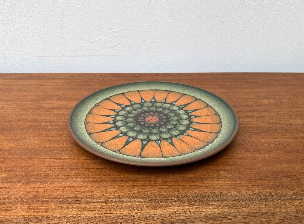 Vintage German wall plate in ceramic from Keramik Manufaktur Kupfermühle, 1970s.