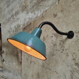 Old garden lamp vintage green wall lamp enamel