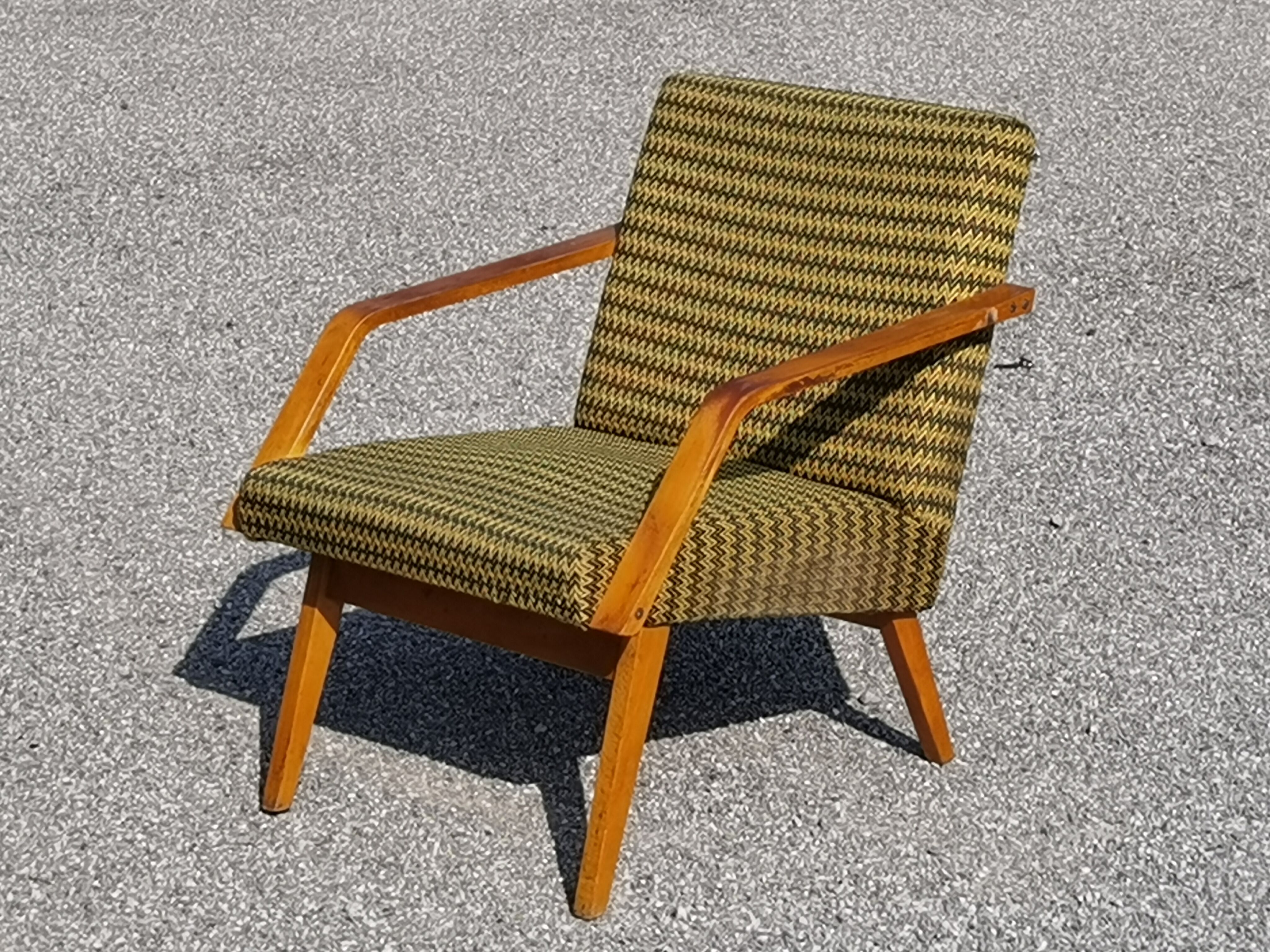 Pair of antique armchair Mier Topolcany green/yellow