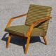 Pair of antique armchair Mier Topolcany green/yellow