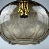 60s 70s ceiling lamp Glashütte Limburg Germany glass & brass Space Age