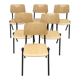 Lot de 6 chaises vintage Galvanitas couleur crème