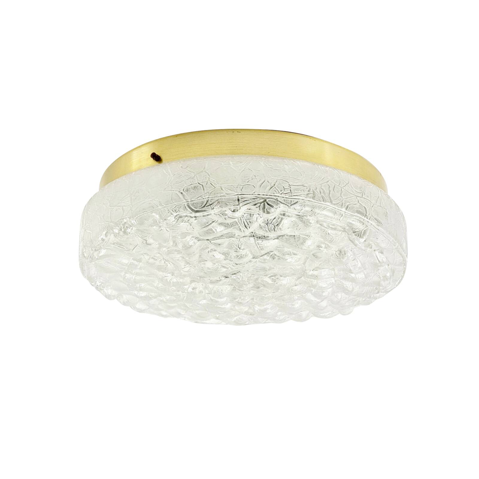 Pair of Large Murano Ice Glass Ceiling Lights from Doria Leuchten, Germany, 1960s