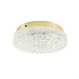 Pair of Large Murano Ice Glass Ceiling Lights from Doria Leuchten, Germany, 1960s