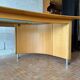 Large desk design in oak and smoked glass - 1990s