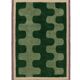 Wavy green Beni Ourain wool rug, 150/250cm
