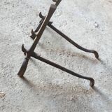 Pair of Twisted Wrought Iron Andirons, 19th Century