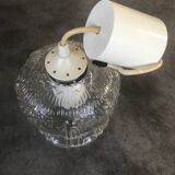 Vintage chandelier pendant lamp in molded glass tulip shape