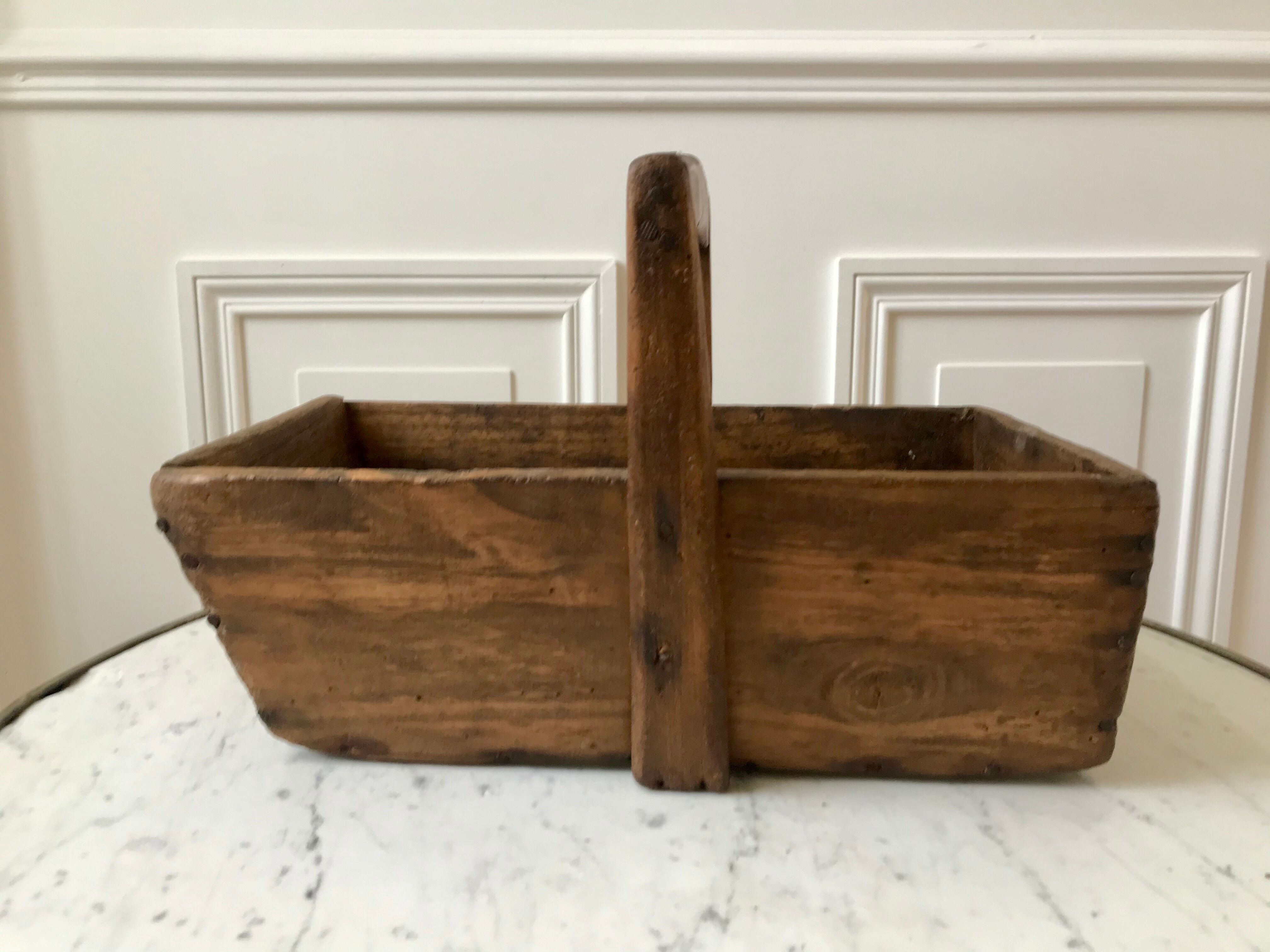 panier en bois ancien début XXème