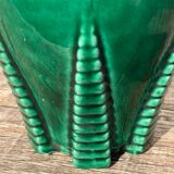 Green art deco ceramic vase