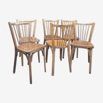 6 chaises bistrot Baumann a barreaux