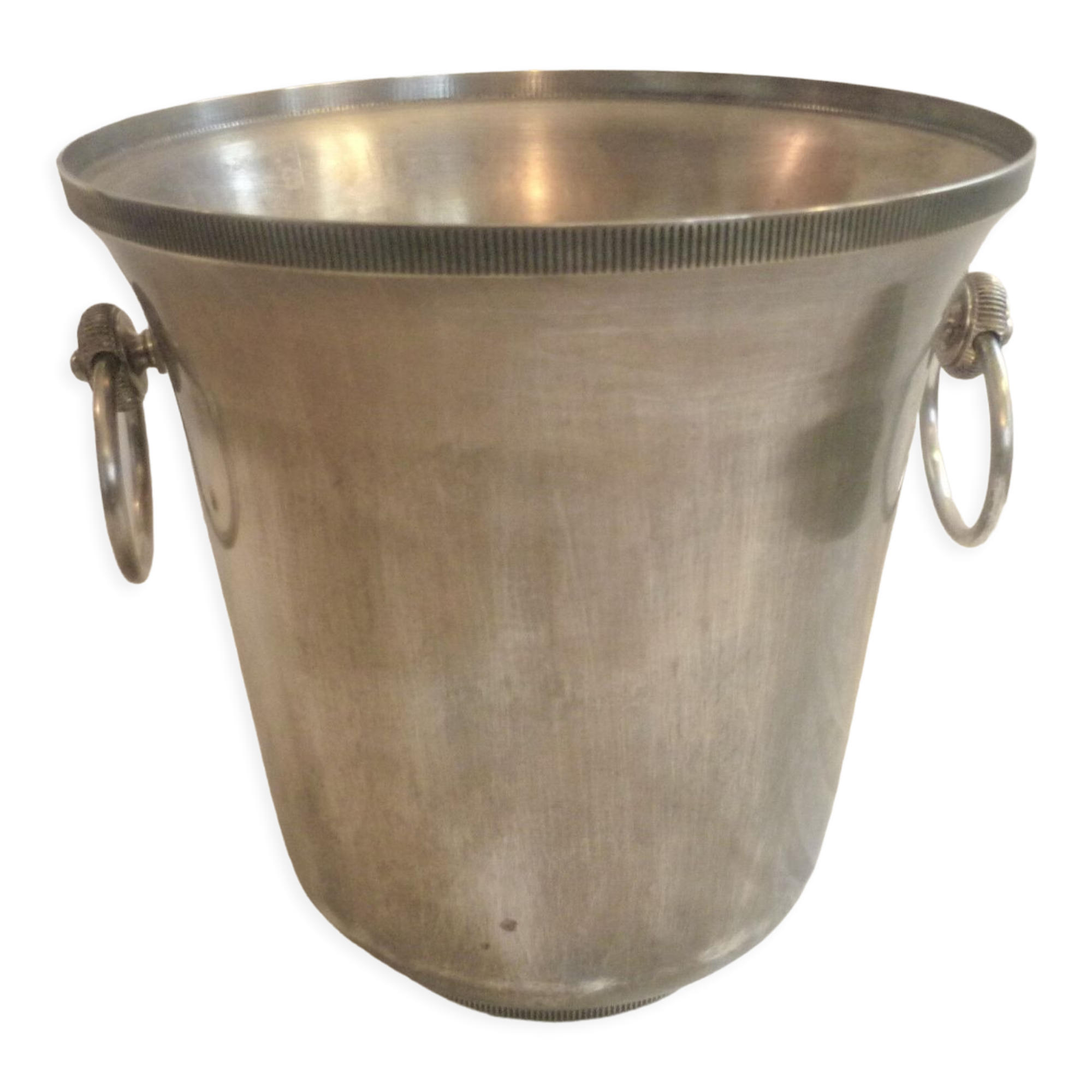 Champagne bucket in food. silver