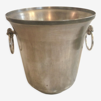 Champagne bucket in food. silver